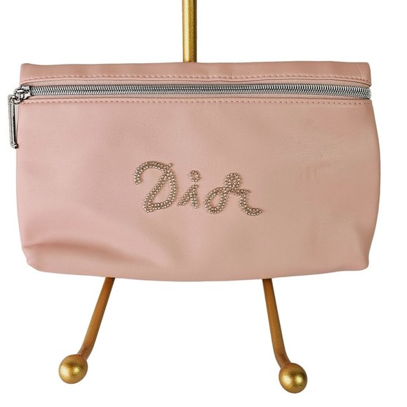 Dior Beaute, Christian Dior Pink Beaded Clutch Make-up Bag Handbag, NWOT - Picture 1 of 12